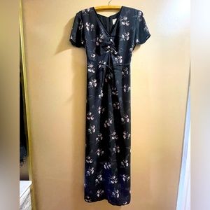 Y2K Velvet Lined Floral Maxi Dress